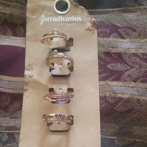 Stradivarius 4 Rings Each Double Pair From Pv Putting All In Box New